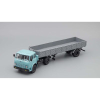 Модель Вантажівка МАЗ-504 Сідельний тягач із напівпричепом МАЗ-9380 1986 (блакитний/сірий) | Наш Автопром