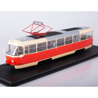 Модель Трамвай Tatra T3 бежево-червоний | SSM