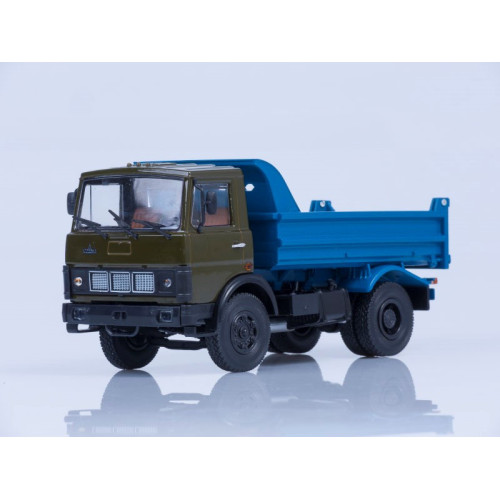 Модель Вантажівка Самоскид МАЗ-5551 (рання кабіна, хакі-синій), 1988 | Автоісторія