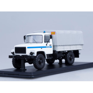 Модель Вантажівка ГАЗ-3308 4х4 (двигун ЗМЗ-513) бортова з тентом, (світломаскування на фарах) | SSM