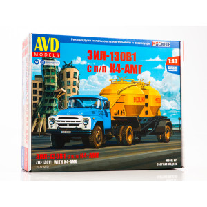 Сідельний тягач ЗІЛ-130В1 з напівпричепом-муковозом К4-АМГ | Модель збірна 1:43 | AVD Models