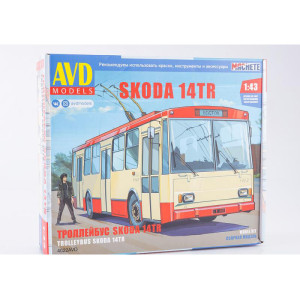 Тролейбус Skoda-14TR | Модель збірна 1:43 | AVD Models
