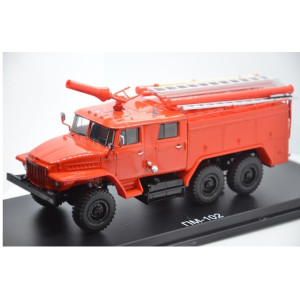 Модель Вантажівка Пожежний автомобіль АЦ-40 (Урал 43202) ПМ-102Б (червоний) | SSM