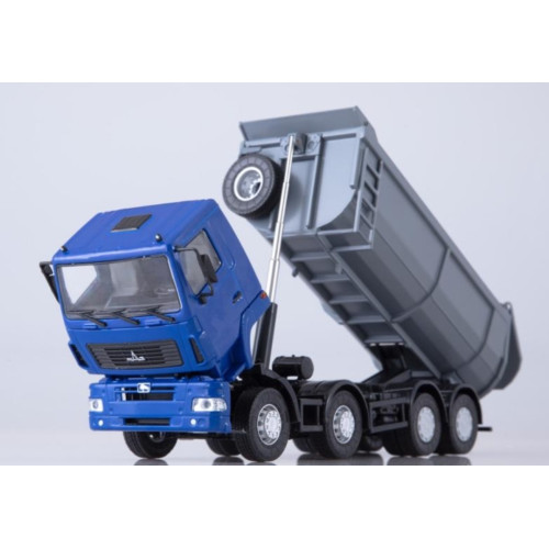 Модель вантажівки Самоскид МАЗ-6516 (синьо-сірий) 8×4 | Автоісторія