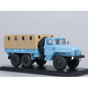 Модель вантажівки Урал 375Д бортовий з тентом (блакитний) | SSM