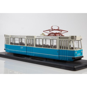 Модель трамвая LM-68 (синьо-білий) | Колекційна модель в масштабі 1:43 | SSM