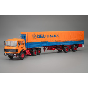 Модель вантажівки Mercedes-Benz NG 2232 тягач з напівпричепом "Deutrans" 1980 р.в. (помаранчево-синій) | Premium ClassiXXs