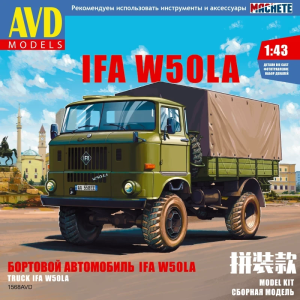 Збірна модель вантажівки IFA-W50LA бортова тентована (Масштаб 1:43) | AVD Models