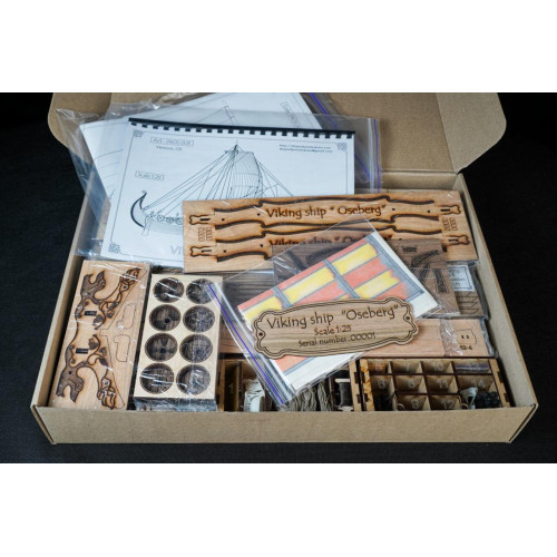 Драккар вікінгів модель дерев'яна | Комплект для збірки моделі 1:25 | Pavel Nikitin™